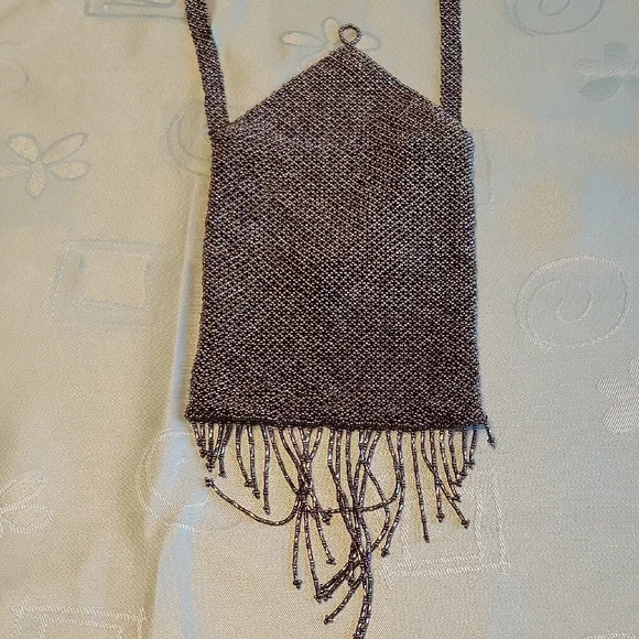 Chic Beaded Purse with Fringe - Picture 6 of 6